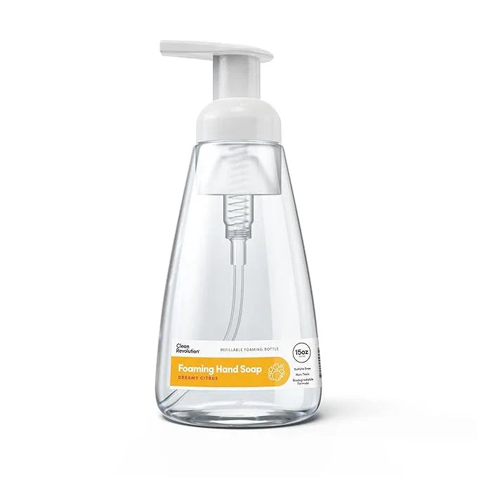 Clean Revolution Foaming Hand Soap, Gentle, Moisturizing, Ready To Use Formula, Real Essential Oils, Gluten Free, Dreamy Citrus, 15 Fl Oz - ModernBath