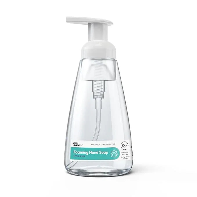Clean Revolution Foaming Hand Soap | Gentle, Moisturizing | Ready To Use | Real Essential Oils | Spring Air | 15.25 Fl Oz - Made in USA - ModernBath