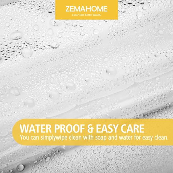 ZEMAHOME Short Size PEVA Plastic Shower Curtain Liner Premium Light Weight 47" x 64" Clear Bathroom Shower Showroom Curtain Liner with Rustproof Metal Gromments and Weighted Magnet - ModernBath
