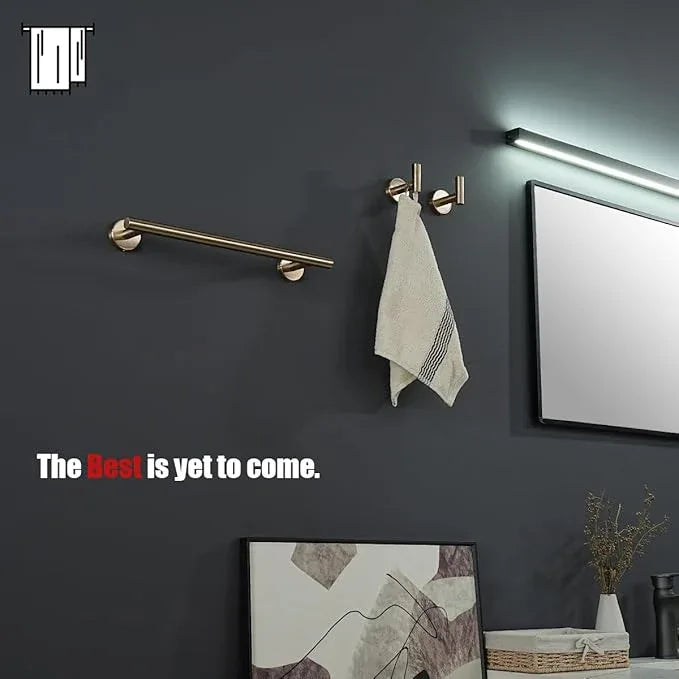 JQK Champagne Bronze Towel Bar, 15 Inch 304 Stainless Steel Thicken 0.8mm Towel Rack Bathroom, Towel Holder Wall Mount, Useable Length 12 Inch, TB110L12-CB - ModernBath