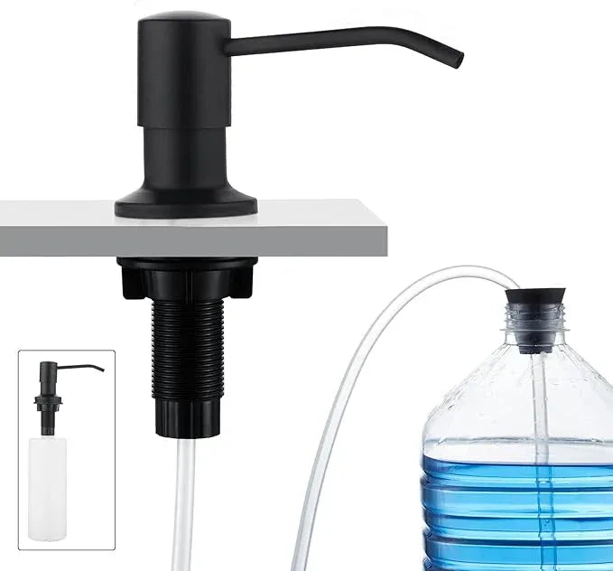 CREA Dish Soap Dispenser for Kitchen Sink,Built in Countertop Kitchen Soap Dispenser Set w./ 39" Tube 17oz Bottle Stainless Steel Pump,Matte Black Hand Soap Dispenser for Bathroom - ModernBath