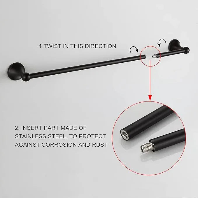 BGL Bathroom Hardware Set Oil-Rubbed Bronze Bath Towel Bars Adjustable Expandable Bathroom Accessory Set Towel Racks 8-Pieces Wall Mount - ModernBath