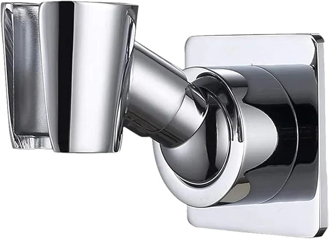 YDmeet Shower Head Holder, Adjustable Handheld Brass Shower Head Bracket, Wall Mount Holder, Drill Free Glue Installation (Polished Chrome) - ModernBath
