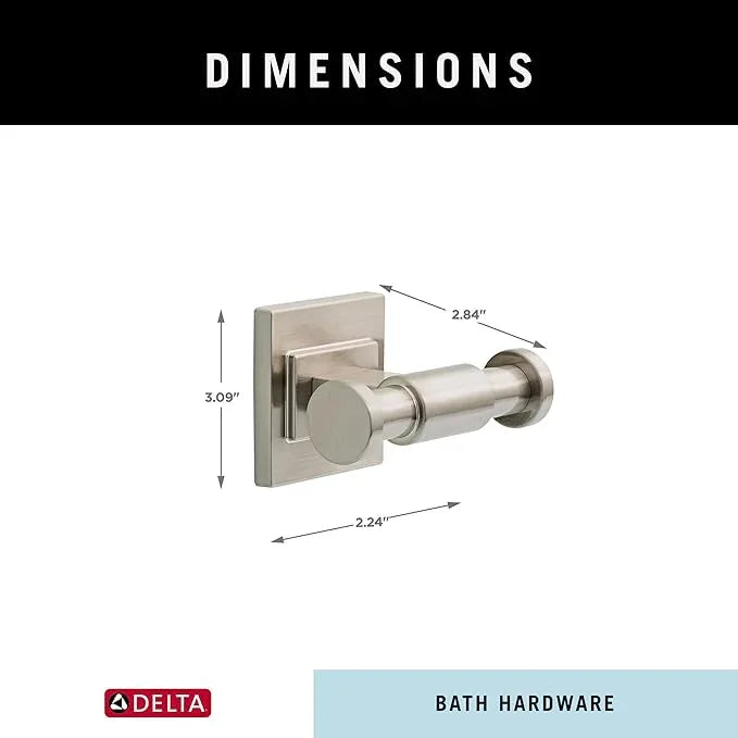 Delta Faucet McLaren (1-Pack) Towel/Robe Hook for Bathroom, SpotShield Brushed Nickel, Wall Mounted MCL35-BN - ModernBath