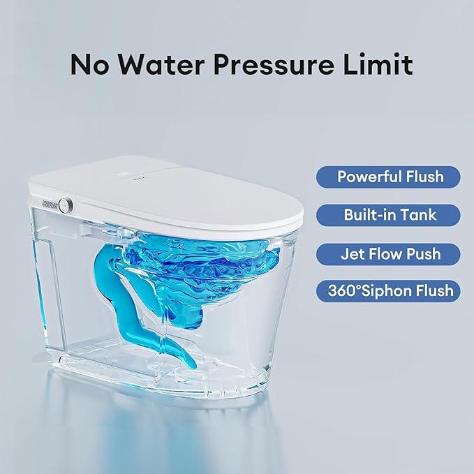 Rivix Smart Toilet with Bidet Built In, Bidet Toilet ADA Comfort Height Elongated One-Piece Toilet,Toilet With Bidet 3 Multi-Functional Cleaning Modes Night Light Heated Seat S20 - ModernBath
