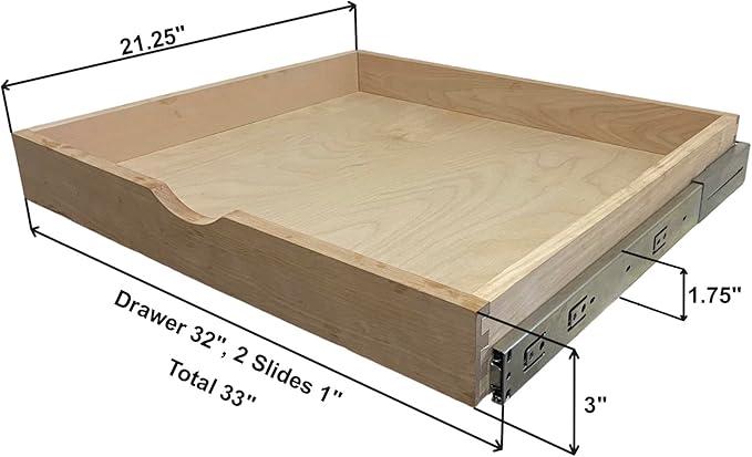 COUVER DIY Non-Assembled Birch Wood, Pull-Out Cabinet Organizers, Under Sink Organizers for Bathroom & Kitchen, Cabinet Slide-Out Organizers and Storage, Soft Closed Rail, 33 inch - ModernBath