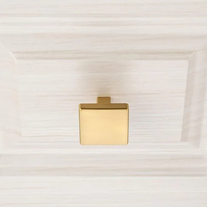 KOOFIZO 10 Pack Brushed Gold Cabinet Knobs Gold Drawer Knobs K03 Square Single Hole Cabinet Pulls for Cabinets Drawer Dresser Cupboard Bedroom Closet Bathroom Vanity - ModernBath
