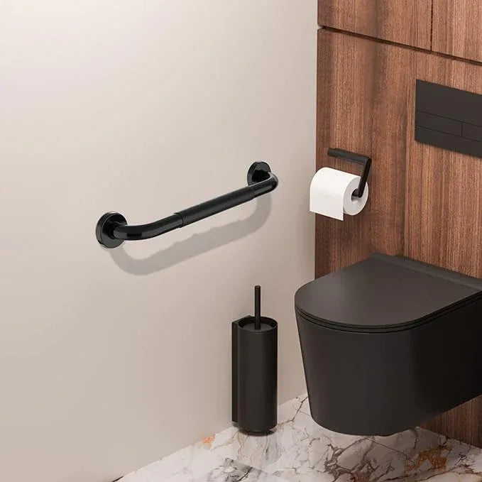 24 Inch Shower Grab Bar w/Anti Slip Rubber Grip, Munzong Black Stainless Steel Bathroom Grab Bar, Bathroom Balance Bar,Safety Handrail Support,Handicap Injury Elderly Senior Assist Bath Handle - ModernBath