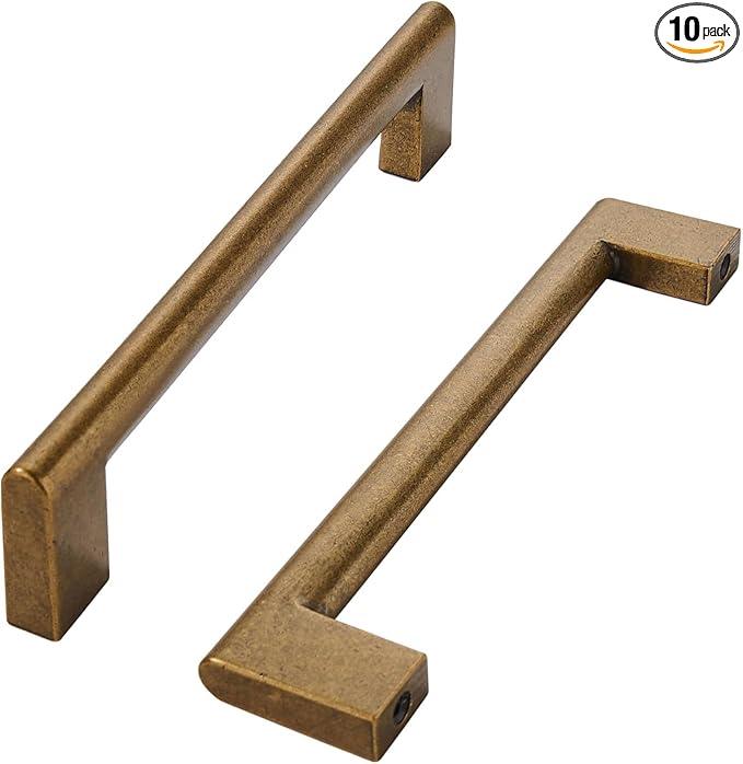 khtumeware 3 Inch Hole Center 10 Pack,Vintage Solid Antique Brass Cabinet Pulls Heavy Duty Kitchen Drawer Handle Antique Cabinet Hardware for Bathroom, Drawer, Cabinet - ModernBath