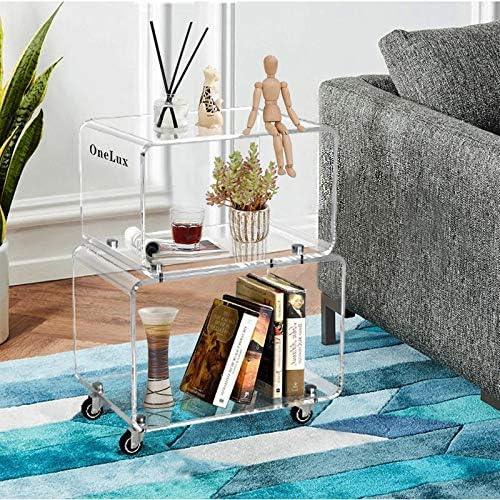 2119 Rolling Utility Cart Tower Rack for Kitchen Bathroom Laundry Dining Room Places,Acrylic Mobile Storage Cart On Wheels - ModernBath