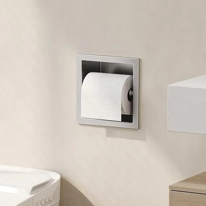 Neodrain Recessed Toilet Paper Holder, Brushed Toilet Paper Holder Built-in, Stainless Steel Recessed Tissue Paper Roll Holder, in Wall - ModernBath