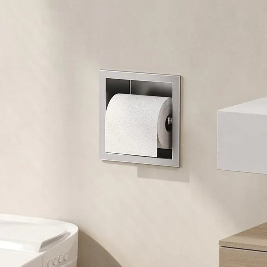 Neodrain Recessed Toilet Paper Holder, Brushed Toilet Paper Holder Built-in, Stainless Steel Recessed Tissue Paper Roll Holder, in Wall - ModernBath