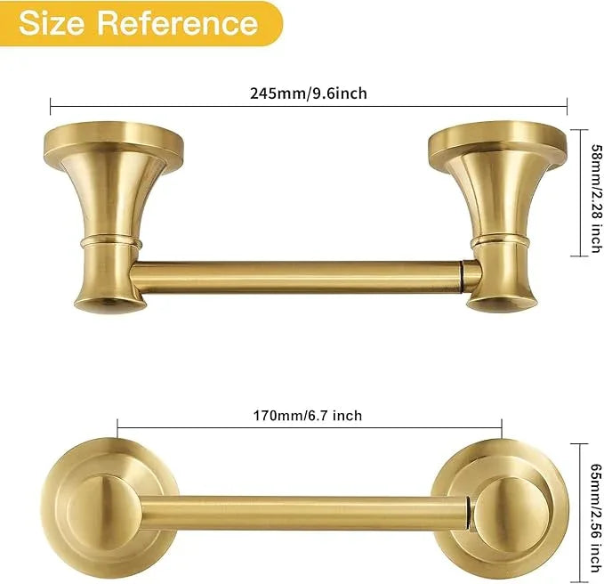 BESy Wall Mounted Toilet Paper Roll Holder Rustproof Tissue Paper Holder Bathroom Flexible Pivoting Tissue Handle Toilet Tissue Roll Holder, Brushed Gold, Stainless Steel - ModernBath