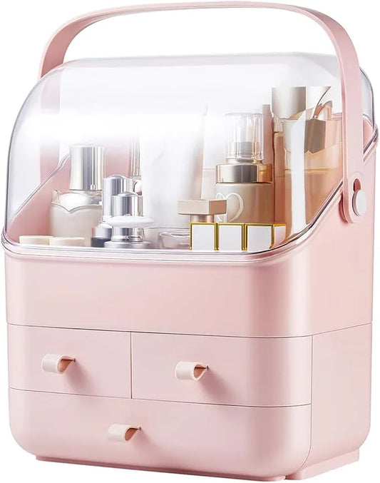 Large Makeup Organizer w Drawers Beauty Organizer Makeup Box Holder Vanity Organization Desk Countertop MakeUp Organizers Bathroom Counter Organizer Skincare Cosmetic Case Stand Dustproof Lid Gift - ModernBath