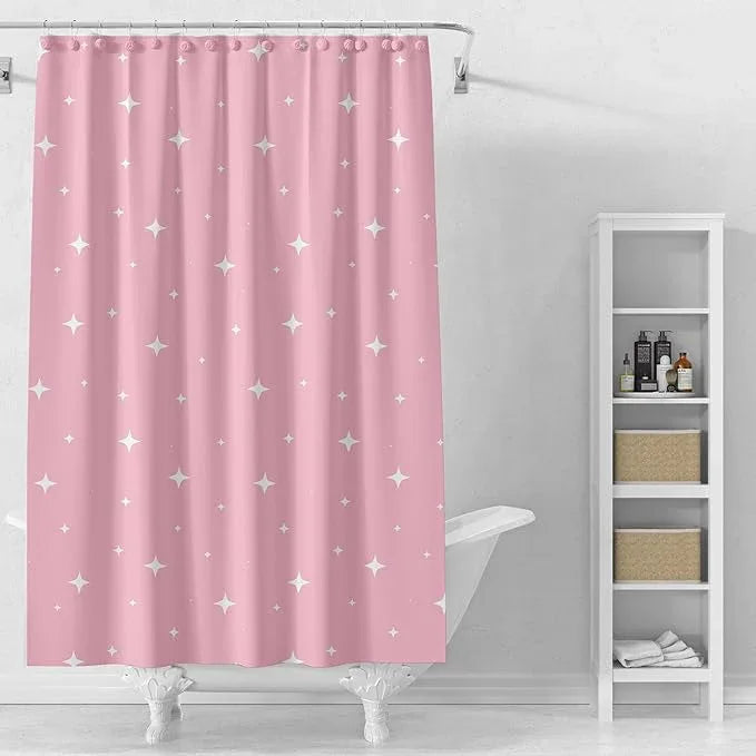 TIKABC Shower Curtain Liner, 4G PEVA Shower Liner, Plastic Waterproof Shower Curtains, with Grommet Holes and 3 Magnetic Weights(Dream Pink) - ModernBath