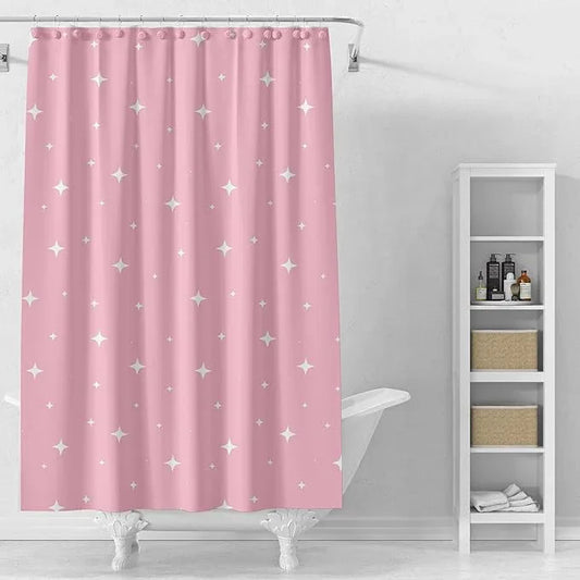 TIKABC Shower Curtain Liner, 4G PEVA Shower Liner, Plastic Waterproof Shower Curtains, with Grommet Holes and 3 Magnetic Weights(Dream Pink) - ModernBath