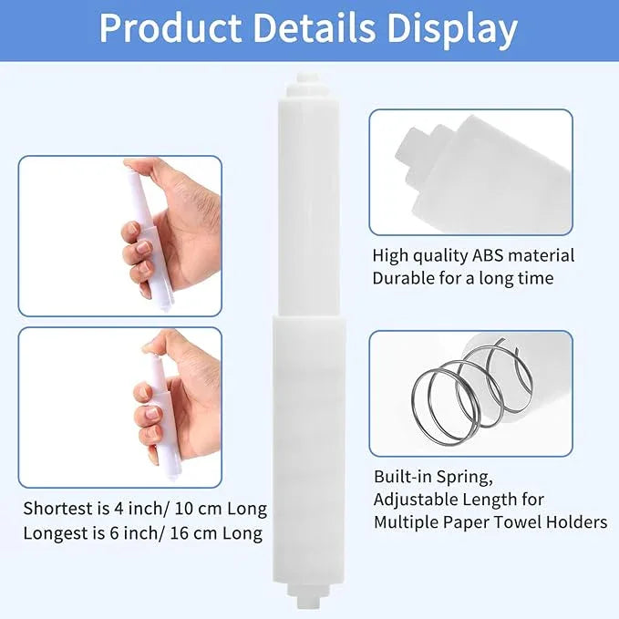 4 Pcs Toilet Paper Holder Spring Loaded,Plastic Toilet Tissue Roll Holder Insert, Tissue Holder for Bathroom,White Toilet Paper Holder Replacement Rod for Toilet or Bathroom Fixture - ModernBath