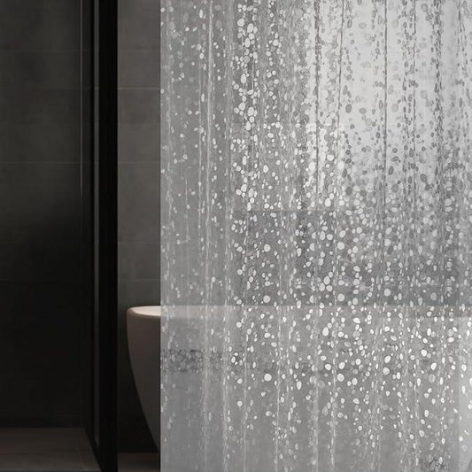 Hereisa Extra Long 3D Pebble Pattern Waterproof Shower Curtain Liner EVA Shower Curtain with 3 Bottom Magnets, Shower Liner for Shower Stall, Bathtubs, 72 x 84 - ModernBath
