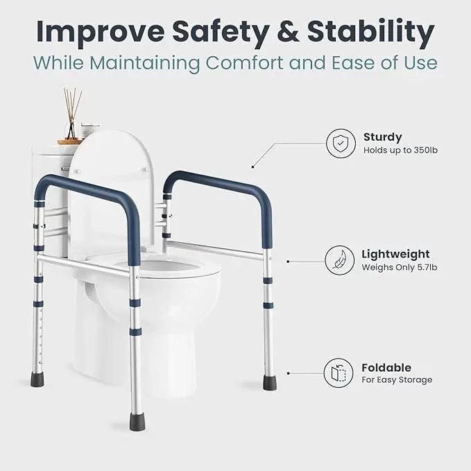 PELEGON Toilet Safety Rails (350 lb) - Adjustable Toilet Safety Frame & Rails, Toilet Safety Rail for Elderly Adults, Toilet Handles for Seniors, Toilet Bars for Elderly & Handicap - ModernBath