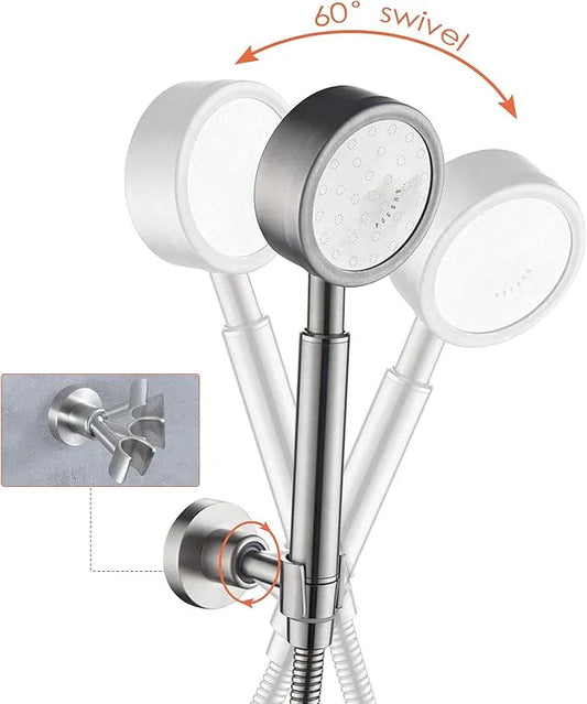PHASAT Handheld Shower Head Holder Adjustable 304 Stainless Steel Handheld Shower Head Bracket Holder Wall Mount,Shower Wand Holder Brushed Nickel,A13021N - ModernBath