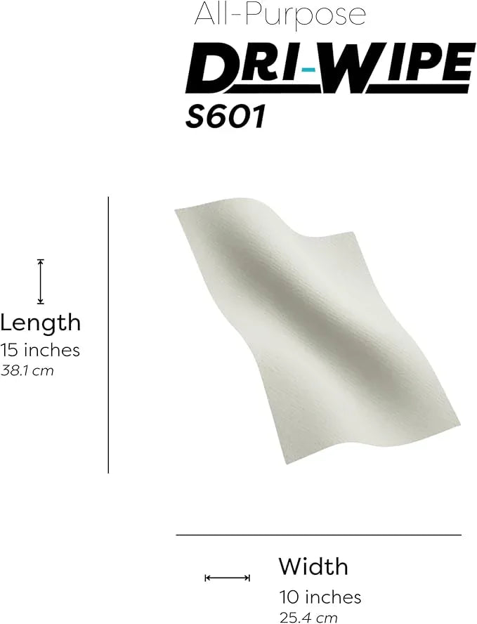 Dri-Wipe S601 by SMPLY Brands – All-Purpose Disposable Cleaning Wipes, 252 Wipes, Strong Alternative to Shop Towels & Paper Towels, 10" x 15" Center-Pull Sheets - ModernBath