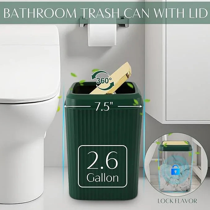 WSBArt 32PCS Bathroom Accessories Set Bathroom Set,Hunter Green Shower Curtain Set,Bath Towel Set,Hand Towel,Toilet Brush,Trash Can & 3PCS Soap Dispenser - ModernBath