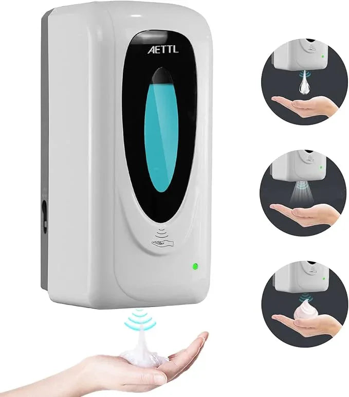 AETTL Touchless Automatic Foaming Hand Soap Dispenser Wall Mount, Motion Sensor Foam Liquid Refill Bottle Sanitizer Dispensing for Bathroom Kitchen Home Farmhouse Station 1306-s - ModernBath