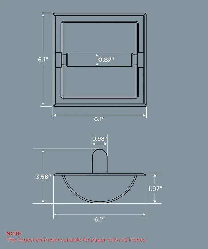 FORIOUS Recessed Toilet Paper Holder, Stainless Steel Durable Tissue Roll Holder Wall Mount for Bathroom Space Saving Design with Mounting Bracket, Wall Toilet Paper Dispenser Insert, Chrome - ModernBath