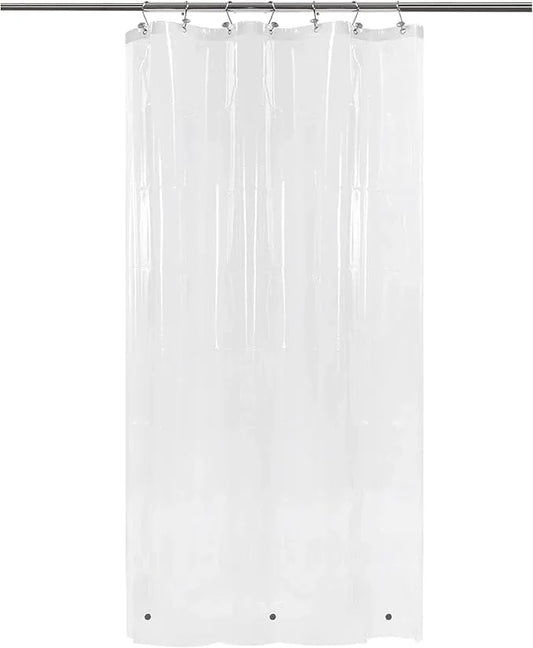 Barossa Design Narrow Shower Curtain Liner with 3 Magnets - 36" x 78", Waterproof PEVA Shower Liner for Small Long Bathroom Stall, PVC Free, Metal Grommets - Clear, 36X78 - ModernBath