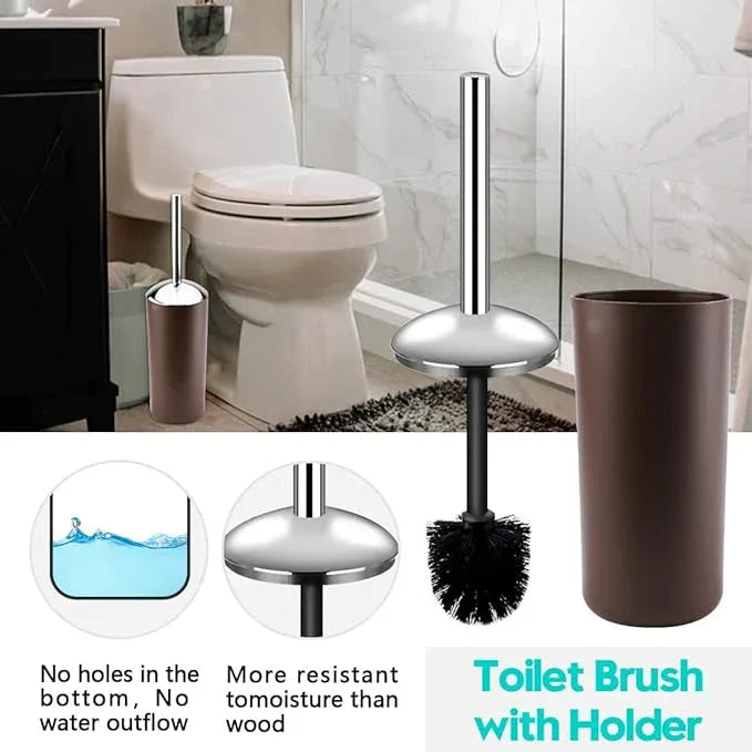 Papillon 6-Piece Bathroom Organization Set, Toothbrush Holder with Cup, Soap Dispenser & Dish, Toilet Brush, Trash Can, Tumbler Set (Coffee) - ModernBath