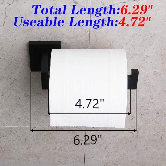 GERZWY Bathroom Toilet Paper Holder SUS 304 Stainless Steel Matte Black Tissue Paper Roll Holder Wall Mount FG1605-BK - ModernBath