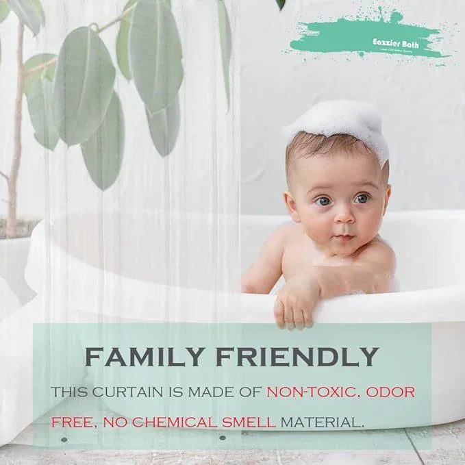 Eazzier Bath Small Clear Plastic Shower Curtain Liner, 36x72 Inch Thin Lightweight Transparent Plastic Bathroom Shower Showroom Inner Curtain with Rustproof Metal Grommet Holes, Weighted Magnets - ModernBath