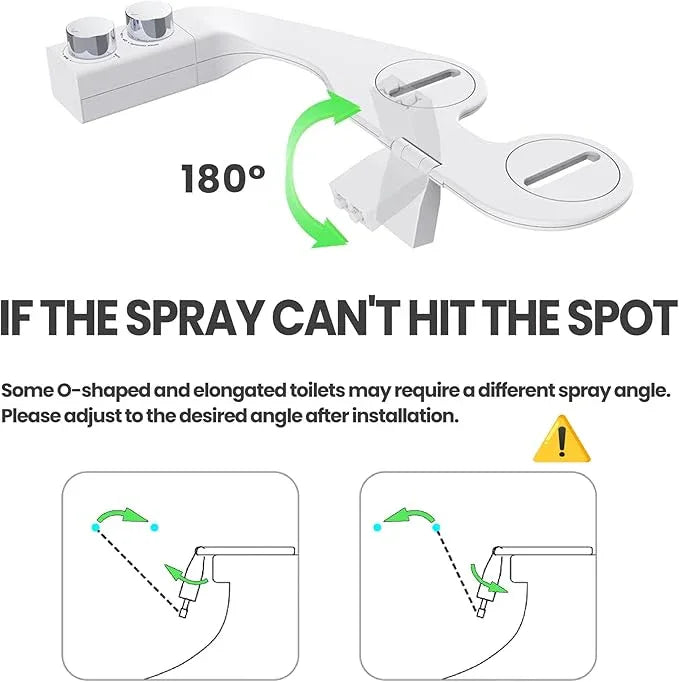 Terapaton Toilet Bidet With Left/Right Side Reversible Design, Fresh Water, Non-Electric, Toilet Bidet Attachment, Right/Left Hand Side with Dual Nozzle, Self-Clean, Easy to Install (Bamboo Knob) - ModernBath