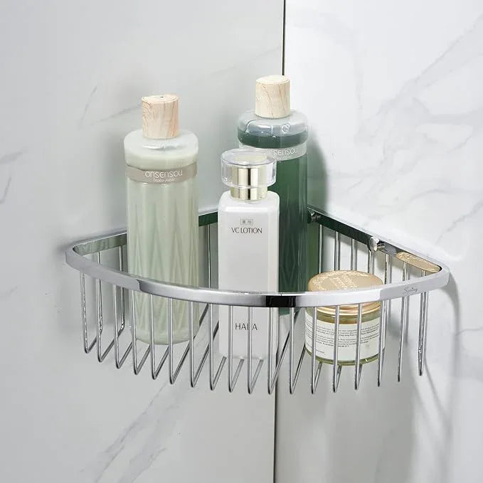Bathroom Shower Caddy Corner Shelf Basket, Ultra Sturdy Rust-Proof Stainless Steel Shelf Organizer Shampoo Holder, Wall Mounted Storage Rack for Bathroom Kitchen, Polished Chrome - ModernBath