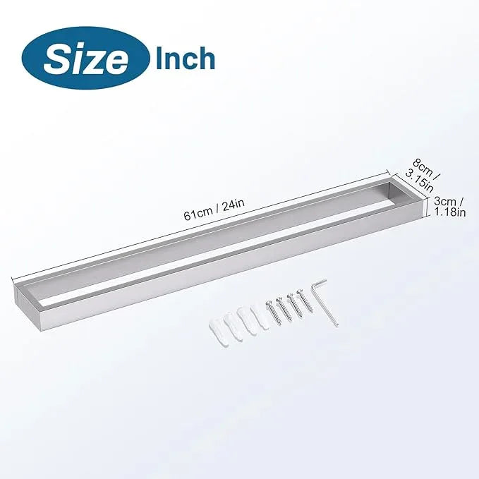 TNOMS Single Towel Bar Towel Holder Bathroom Hardware Accessories,Stainless Steel Wall-Mounted Towel Rack Towel Rail,24 Inches Brushed Nickel - ModernBath
