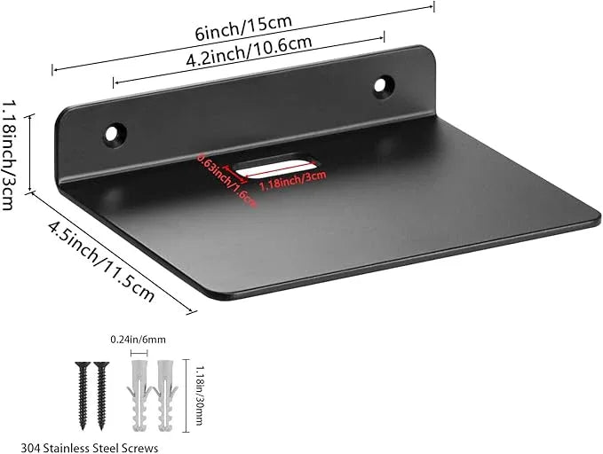 Floating Shelves for Wall, 3.0mm Thick Aluminium Alloy Floating Shelves, Suitable for Bedroom, Living Room, Bathroom, Kitchen, Office Etc(Black, 6 inch) - ModernBath