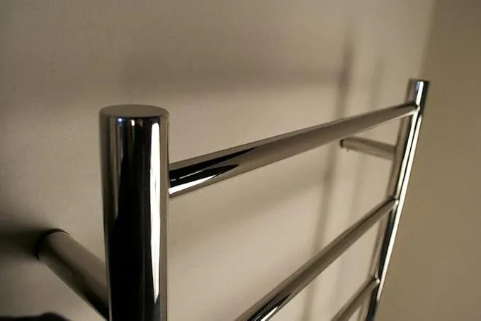 Amba Jeeves FSP Model F-Straight 7-Bar Hardwired Towel Warmer in Polished - ModernBath