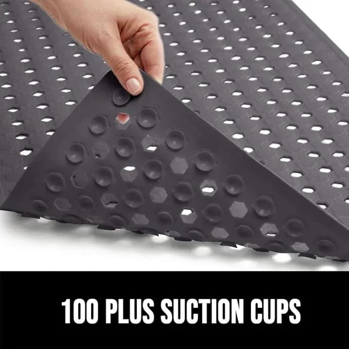 GORILLA GRIP Patented Square Shower Stall Mat, Small Bathtub Floor Mats for Stand Up Showers, Suction Cups and Drain Holes, Machine Wash, Soft on Feet, Bathroom Accessories 21x21 Inch, Charcoal Opaque - ModernBath