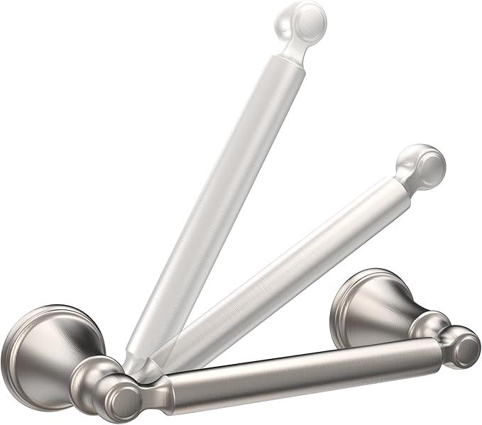 Delta Woodhurst (1-Pack) Toilet Paper Holder Brilliance Stainless Steel Tissue Roll Holder for Bathroom Organization and Storage Pivoting Toilet Tissue Holder Wall Bathroom Accessories 73250-SS - ModernBath