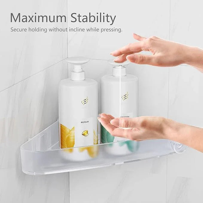Sotfamily Shower Caddy Corner, 2 Pack Adhesive Corner Shower Shelves for Bathroom Organizers and Storage, Rust Free Plastic Rack for Bathroom Accessories & Decor, Crystal - ModernBath
