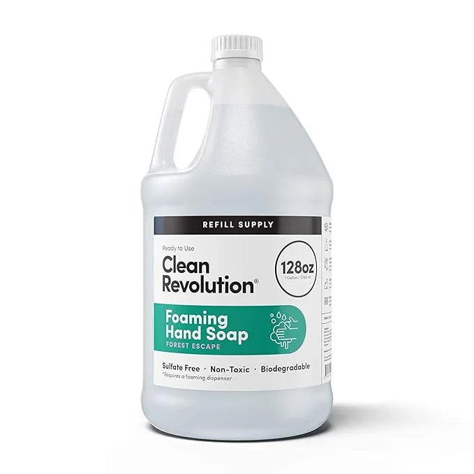Clean Revolution Foaming Hand Soap Refill Supply Container, Ready to Use Formula, Forest Escape Fragrance, Gluten Free, 128 Fl. Oz - ModernBath