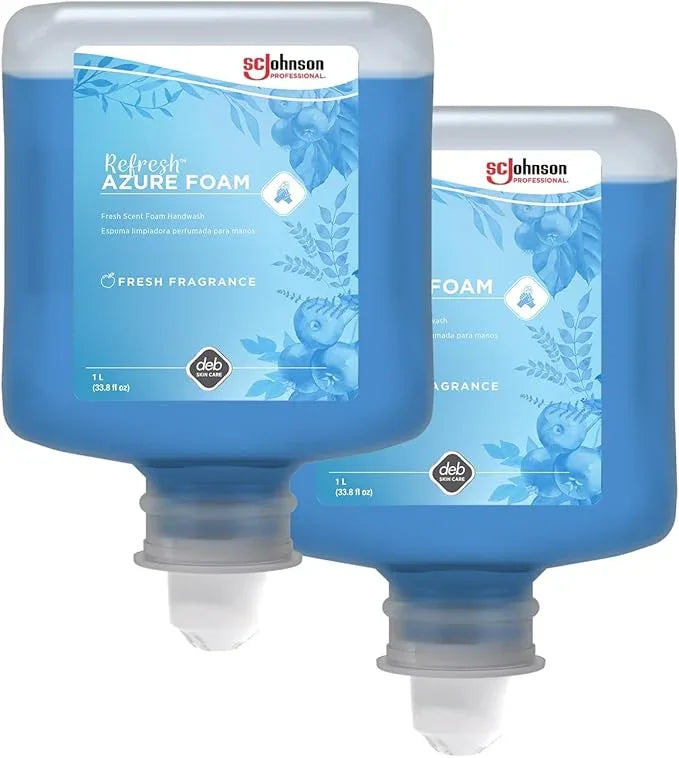 SC Johnson Professional Refresh Azure FOAM, Foam Hand Wash, Foaming Hand Soap, 1 Liter Cartridge, 2 Count, for Professional Use Only - ModernBath