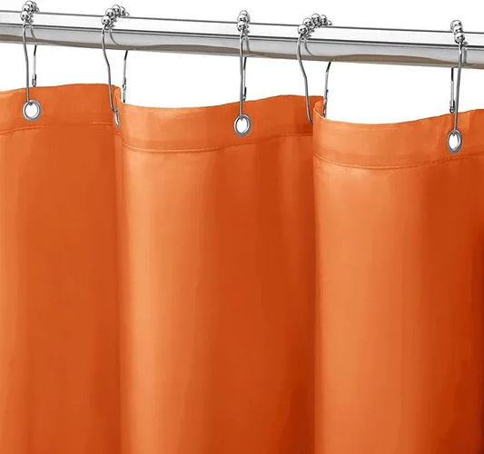 Gibelle Extra Long Shower Curtain Liner 72 x 84 Inches, Orange Shower Curtain Liner, Washable Waterproof Fabric Bathroom Shower Curtain - ModernBath