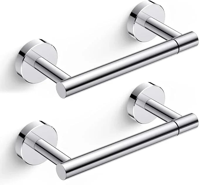 FORIOUS Toilet Paper Holder Wall Mount, Stainless Steel Rustproof Double Post Pivoting Tissue Roll Holder for Bathroom, Commercial Toilet Paper Dispenser (2 Pack, Chrome) - ModernBath