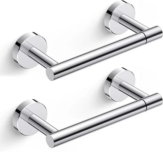 FORIOUS Toilet Paper Holder Wall Mount, Stainless Steel Rustproof Double Post Pivoting Tissue Roll Holder for Bathroom, Commercial Toilet Paper Dispenser (2 Pack, Chrome) - ModernBath