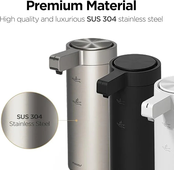 Automatic Liquid Soap Dispenser Stainless Steel Touchless Hand Soap Dispenser with Waterproof IPX5 Motion Sensor Dish Soap Dispenser for Kitchen Bathroom (Rechargeable (White)) - ModernBath