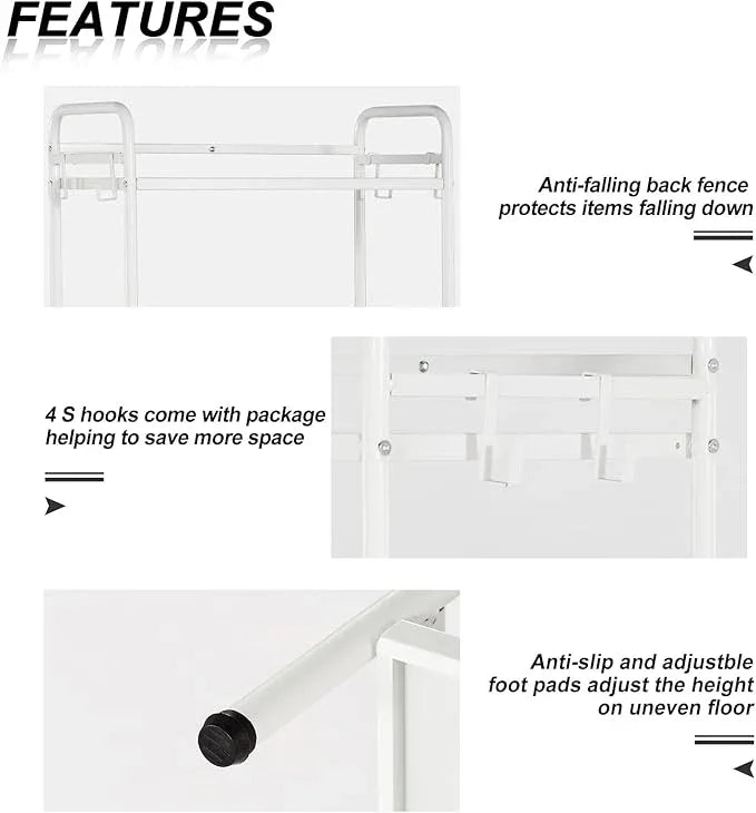 HDANI Storage Shelves, 4-Tier Metal Storage Rack with Shelf,Shelf Organizer,Garage Standing Shelving Unit for Laundry,Bathroom,Kitchen,Pantry, Closet,23.6''W X 13.8''D X 50 H'',White - ModernBath