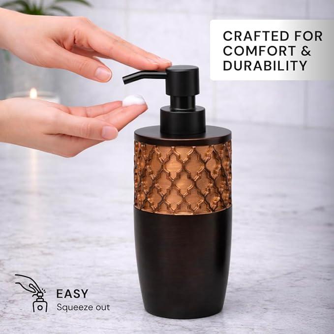 Decozen Bathroom Accessories Set 6Pcs – Soap Dispenser, Toothbrush Holder, Tumbler, Soap Dish & Cotton Swab Jar – Modern Bathroom Decor, Bath Set for Christmas Decor, Wally - ModernBath