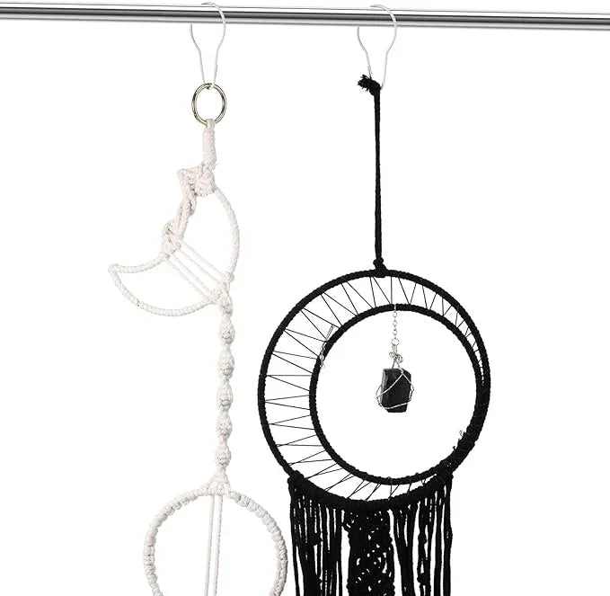 Queekay 100 Pieces Metal Shower Curtain Hooks Hanging Clips Metal Practical Shower Curtain Rings Hangers for Bathroom Bedroom Kitchen Home Applications(White,2.7x1.5'') - ModernBath
