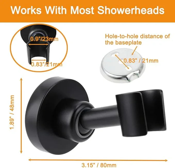 Shower Head Holder All Metal Handheld Shower Wand Bracket Adjustable Handheld Shower Head Holder Wall Mount Shower Wand Bracket Matte Black Finished - ModernBath